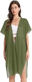 [ODAWA] Kimono Beach Cover up Sun Orange Bikini Swimsuit Coverup, Swimsuit Cover Ups for Women