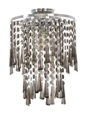 Reign 1 Light DIY Batten Fix in Chrome with Smoke Acrylic Beads