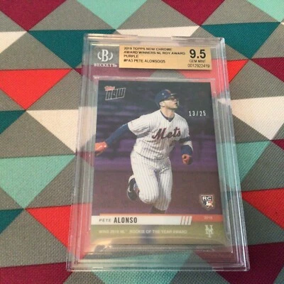 Pete Alonso RC BGS Gem Mint 9.5 topps chrome #PA3 13/25 made - Now METS 2019 ROY