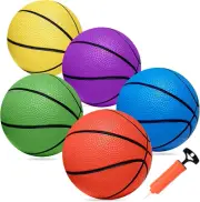 Mini Basketballs, 5 Pack 6" Basketball Set with Pump Durable PVC Basketballs for
