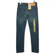 Levi's 510 Boys Dark Blue Cotton Mid Rise Super Skinny Leg Deim Jeans Size 16