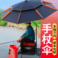 在飛比找樂天市場購物網優惠-釣魚傘 沃鼎 新款 手杖 釣魚傘 大釣傘 2.4米 萬向 防