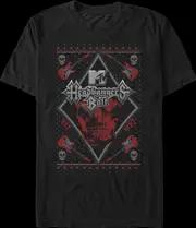 Headbangers Ball Faux Ugly Christmas Sweater MTV T-Shirt