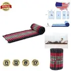 Kapok-Filled Camping Mattress - Black Red Trifold Roll Up Floor Futon 75x20