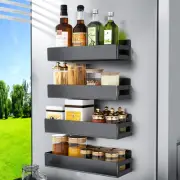 Magnetic Spice Rack Organizer For Refrigerator, Metal Magnetic Shelf For Refr...
