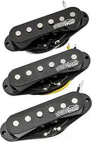 Wilkinson M Series Vintage Tone Alnico 5 Magnet Staggered Single Coil Pickups SSS Set for Strat Style Electric Guitar, Black
