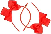 [IWOWHERO] 2pcs Bow Headband Hair Bows for Girls Fashion Headband Bows Red Headbands for Young Girls Hair Accessories