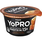 YoPRO Danone High Protein Yoghurt No Added Sugar Salted Caramel 160g