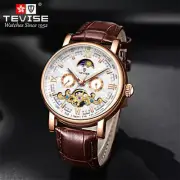 TEVISE Tourbillon Sport Watch Men Automatic Mechanical Luminous Watch Waterproof