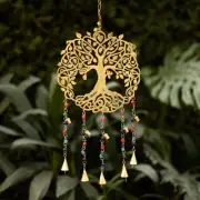 Metal Windchime Wall Hanging Feng Shui Tree Of Life Art Decor 24 x 10 Inches