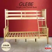 Priceworth Glebe Single Over Double Bunk Bed White and Oak Color