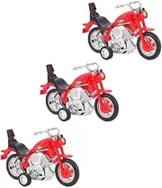 NAMOARLY 3Pcs Simulation Motorbike Pull Back Vehicle Plastic Motorbike Model for Color Birthdays and Enhancing Parent Interaction Random Color