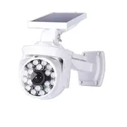 Solar Powered LED Wall Light Simulation Dummy Camera Toy PIR Motion Sensor Waterproof Outdoor Lamp