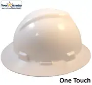 MSA V-Gard Full Brim Hard Hats with One-Touch Suspensions - White