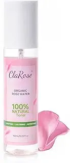 ClaRose 100% Natural Rose Water, Hydrating and Purifying Vegan Toner; 150ml