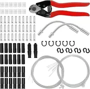 96Pcs Bike Brake Cable Kit with Stainless Steel Bike Cable Cutter, Universal Bike Shifter Cable Housing Set with Bike Cable End Caps, Bicycle Brake Cable Kit for Road Mountain Bicycle