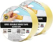 2PC Double Sided Carpet Tape Rug Tape, 5cm*10m, Strong Adhesive and Removable, Strong Sticky Tape for Area Rugs, Photo Frames, Tile Hardwood Floors, Over Carpet