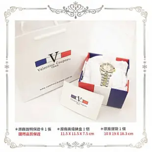 【Valentino Coupeau】四方紅鑽羅馬數字金銀不鏽鋼殼帶男女款手錶-e(范倫鐵諾 古柏 VCC)