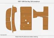 1998 Sea Ray 330 Sundancer Swim Platform Cockpit EVA Pad Foam Teak Deck Flooring