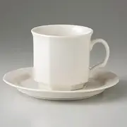 Octagonal Coffee C/S, 6.6 fl oz (195 cc), 10.4 oz (295 g), Coffee C/S, Hotel, Restaurant, Cafe, Western Tableware, Restaurant, Commercial Use, for Guests