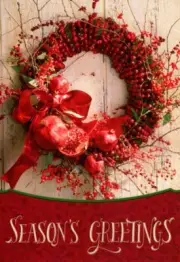 Season's Greetings Cranberry Wreath Greeting Cards By Hallmark - Set of 12