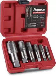 6-Piece NPT Pipe Tap Set, 1", 3/4", 1/2", 3/8", 1/4", 1/8"