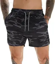 [BORATO] Workout Running Shorts for Men | Above The Knee Pants for Fitness - Adjustable Flat Front Shorts for Weight Lifting, Boxing, Running, Walking, Cycling, Squatting