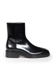 Black Leather Light Up LED Logo Boots