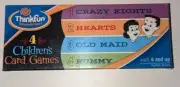 2002 Thinkfun 4 Children’s Card Games - Crazy Eights, Hearts, Old Maid, Rummy