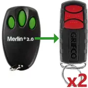 Merlin E945M Security + 2.0 Bearclaw Garage Door Remote Replacement x2