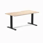Desky Fixed Height Select Beach Scalloped Melamine Desk 1800x750mm White Leg