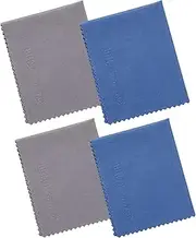 Large 4-Pack Microfiber Cleaning Cloth for Laptop, Computer Screen, Camera, Lens, Eyeglass, Phone, iPhone, iPad, Tablet, LCD TV and Other Delicate Surface(12x8.25, 13.5x8.63 Inches Blue and Grey)