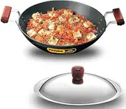 Hawkins Futura Hard Anodised Deep Fry Pan with Handle and Lid, 26 cm Diameter