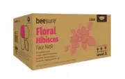 Cranberry 2300 BeeSure Earloop ASTM Level 3 Face Masks Hibiscus Floral Pink 50Bx