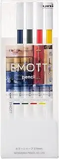 Mitsubishi M9EM4CL.NO3 Mechanical Pencil, EMOTT Pencil, Color Lead Sharp, 0.9, 4 Colors, No. 3, Nostalgic Color