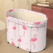Bath Sauna Adult Folding Bathtub Bath Barrel Household Large Tub Thickened Adult Bath Tub Full Body Hot Tub Pink
