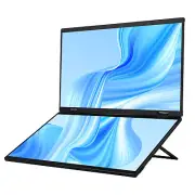 UPERFECT Dual Laptop Screen Extender 15.6" FHD Folding Stacked Portable Monitor