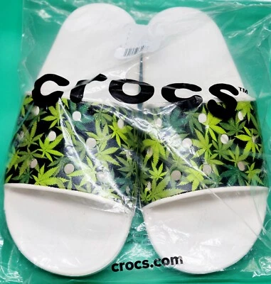 Crocs Classic Slides Customized With 420 Plants Sz 9M-11W New