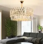 Postmodern round LED Luxury Living Room Crystal Chandelier Bedroom Restaurant