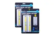 4pc Brillar Magnetic COB LED Multipurpose Adhesive Light Bar w Remote Control