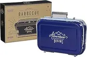 Gentlemen's Hardware Retro Portable Barbeque in Metal Carrying Case, Medium, Blue