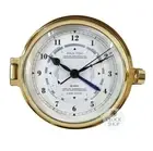 16cm Polished Brass Quartz Time & Tide Clock By FISCHER