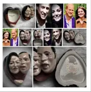 William & Catherine RARE KevinFrancis FACE POTS Artist Edition w/Gold Backs