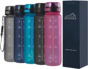 1L Motivational Smart Water Bottle with Time Marking Leak-Proof BPA-Free Pink