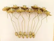 10 Gold Christmas Tree Candle holder Pendulum Counterweight Victorian Pine Cone