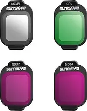YUULNMOP ND Filter Kit for DJI Flip Drone,MCUV CPL ND8 ND16 ND32 ND64 Multi-Coated Camera Lens Filter Light Reduction Vlog Camera Filter Set (4PCS Mix Set(MCUV + CPL + ND32 + ND64))