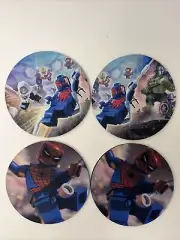 Marvel Spider man Hulk Lego Custom Rubber Drink Coasters set of 4