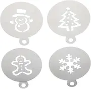 HOOTNEE Stainless Steel Christmas Molds Cake Decorating Stencils Baking Templates Cake Art Stencils for DIY Baking