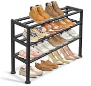 KEETDY Heavy Duty Shoe Rack for Closet Entryway Stackable Shoe Organizer for ...