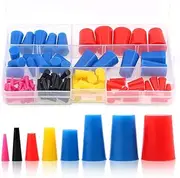 Swpeet 100Pcs High Temp Silicone Rubber Protective Tapered Plug Assortment Kit, Masking System Kit Perfect for Powder Coating, Painting, Anodizing, Plating & Media Blasting